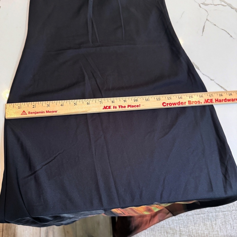 MISA Los Angeles Slip Dress Zia Black Satin Yellow Rose Graphic XS NEW - Picture 9 of 15